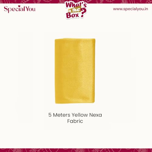 Image of SpecialYou Ganpati Decoration Setup for Home with 5 Meter Yellow Table Cover Cloth Drape Ribbon for Decorations Pooja, Varalakshmi Pooja Decoration Items, Mandir Decorations Items for Home