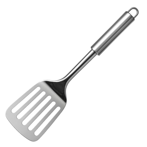 Stainless Steel Spatula Slotted Turner, Strong and Durable Spatula Cooking Turner, Slotted Turner, Multiuse Kitchen Tool, Cooking Spoon (Stainless Steel)