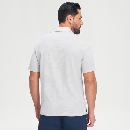 Camiseta polo para hombre de secado rápido con diseño jacquard en rayas, ideal para golf miniatura 4