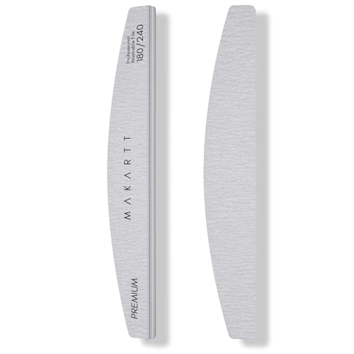 Makartt Nail File - 180/240 Grit Emery Boards for Nails, 2Pcs Dual-Sided Fingernail Files for Natural Nails Prep & Buffing, Reusable Manicure Kit for Salon & DIY Use