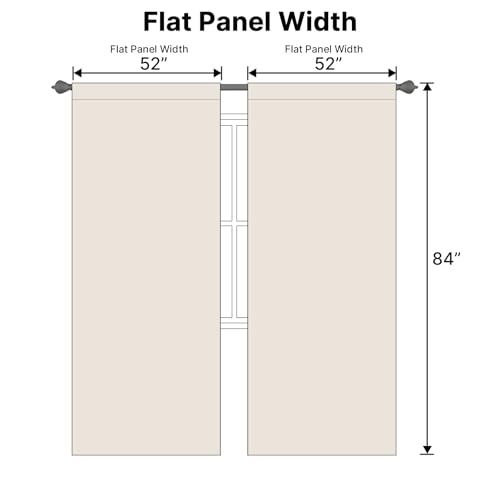 Image of H.VERSAILTEX Blackout Curtains Thermal Insulated Window Treatment Panels Room Darkening Blackout Drapes for Living Room Back Tab /Rod Pocket Bedroom Draperies (2 Panels, Natural, 52 x 84 Inch)