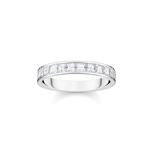 THOMAS SABO Ring weiße Steine Pavé Silber Recyceltes 925 Sterling Silber Zirkonia, Größe 60, TR2358-051-14-60