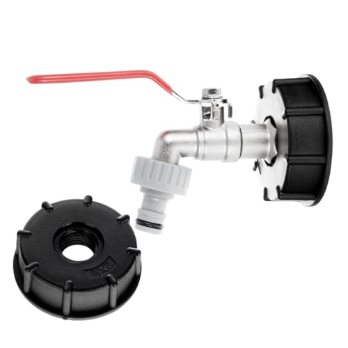 Garronda Kit Robinet Vidange IBC S60x6 Adaptateur Filetage Mâle 1/2" vers 3/4" pour Cuve IBC Récupérateur d’Eau de Pluie avec Embout Raccord Rapide Évacuation Contrôlée GD-0211