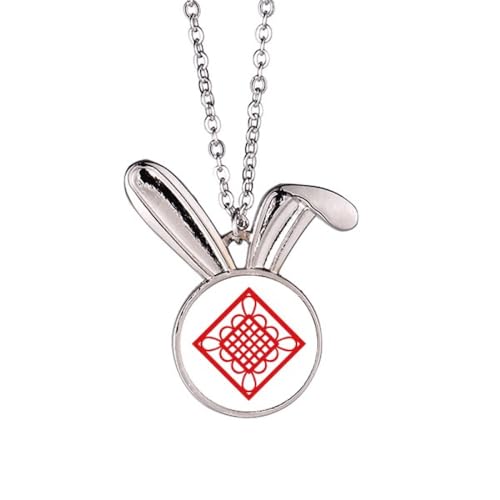 Collier lapin nœud chinois rouge pour illuminer vos tenues