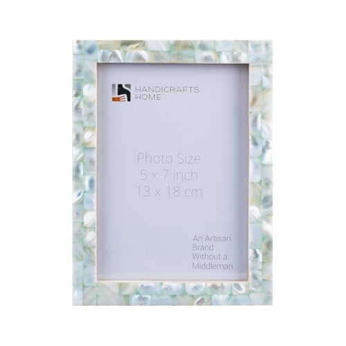 Handicrafts Home 5x7 Picture Frame Mother of Pearl Collection, Handcrafted Photo Frame, Small Picture Frame for Living Room, Wall Decor, Vintage Picture Frames, Thanksgiving gift for friends & Family
