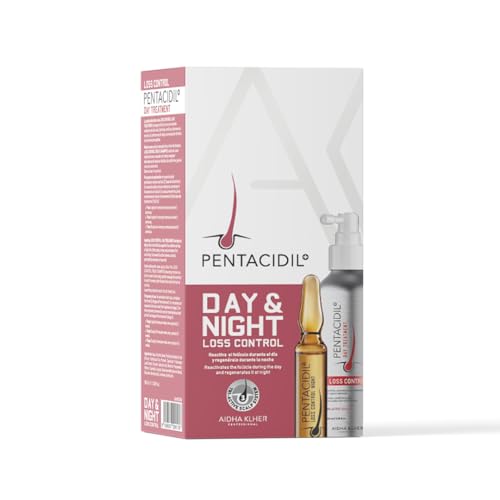 Aidha Klher | Pentacidil Loss Control Day & Night Treatment Pack Especial – Tratamiento anticaída capilar. Incluye tónico estimulante (100ml) y ampollas regenerantes (10x6ml)