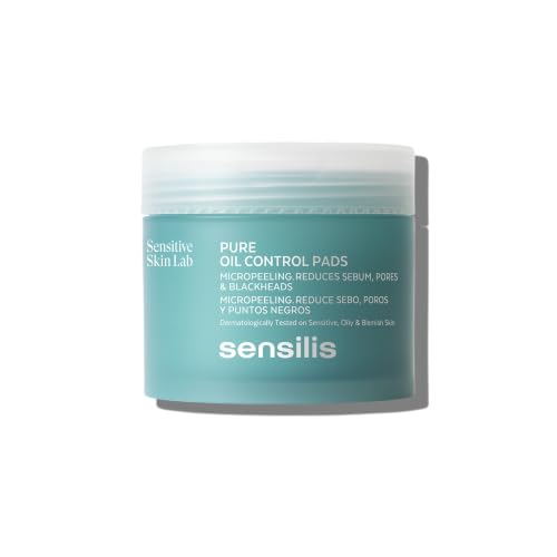 Sensilis - Pure Oil Control Pads, Microexfoliantes, 60 Unidades