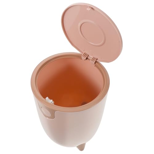 Cubierta pequeña para basura con tapa rosa