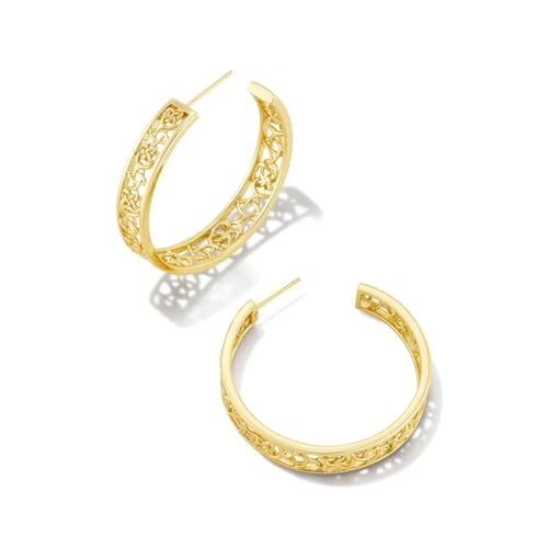 Kendra Scott Kelly Hoop Earring, 14k Gold Plated Brass, Fashion Jewelry for Women