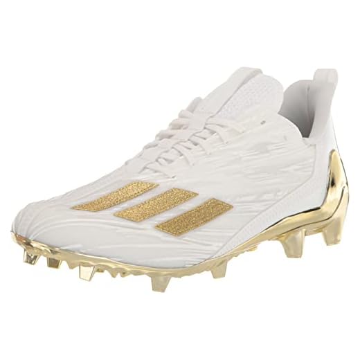 adidas Men's Adizero Football Shoe, White/Gold Metallic/White, 9