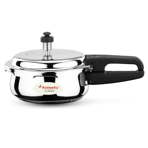 Butterfly Curve 2 Litres Stainless Steel Outer Lid Pressure Cooker | TRIPLY Base | Induction & Gas Stove Compatible | Triple Safety | ISI Certified | 5 Years Manufacturer's Warranty