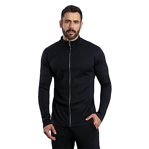 Veste en laine d'alpaga isolation thermique 420g zippée pour homme