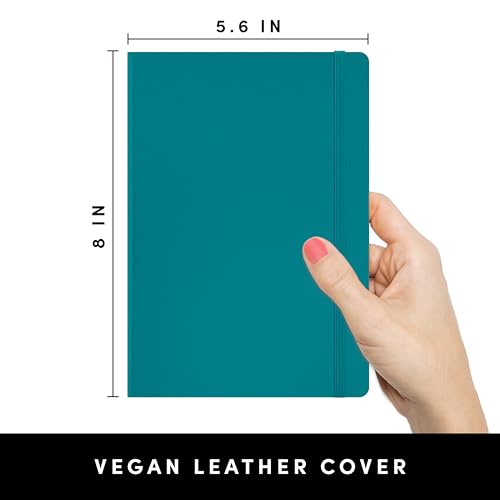 Image of PAPERAGE Blank Journal Notebook, (Turquoise), 160 Pages, Medium 5.6 in x 8 in - 100 GSM Thick Paper - Hardcover Journaling Notebook for Work, School, Note Taking or Sketching
