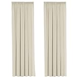 H.Versailtex Solid Blackout Curtains Thermal Insulated Pencil Pleated Window Drapes for Bedroom Energy Saving for Living Room with Two Free Tiebacks Set of 2 pieces, 46" Width x 72" Drop, Beige