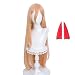 Anime Long Straight Light Orange Cosplay Wigs with Bangs for Chainsaw Man + Free Cap (Power)