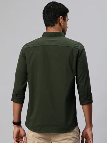 Image of Majestic Man Comfort Slim Fit Solid Pure Cotton Self Design Casual Shirt