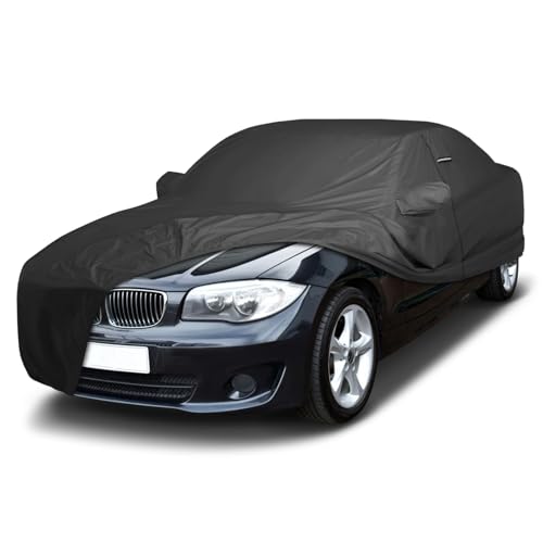 Image of iCarCover Premium Custom Car Cover for 2008-2013 BMW 1-Series Coupe, Convertible Heavy Duty Waterproof All Weather UV Sun Protector Custom Fit Full Exterior Indoor Outdoor Protection Car Cover (Black)
