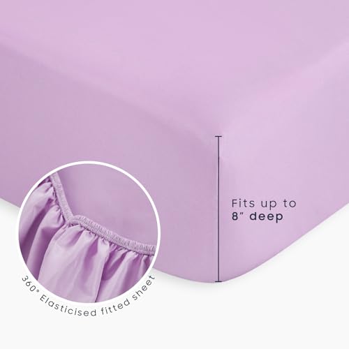 Image of Wake In Cloud - Floral Toddler Bedding Set for Girls, Cute Colorful Botanical Flowers with Deers, 4 Pieces Soft Crib Bed Set Including Comforter, Sheets and Pillowcase, Lavender