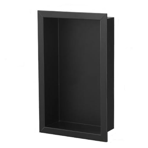 Waterproof Recessed Shower Niche - Modern 304 Stainless Steel Bathroom Shelf Insert No Tile Needed Black Shower Caddy