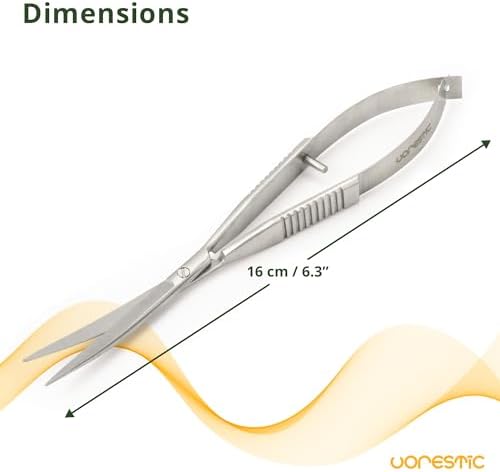 VORESTIC Curved Spring Scissors 16cm, Aquarium Scissors, Aquascaping Tools for Terrarium Plants
