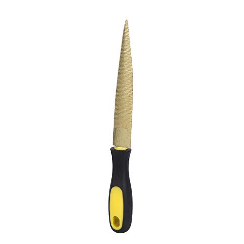 ERYUE Lima de Carpintería para Carpintero Artesanal, Herramienta Avanzada de Carbono, Escofina para Madera Acero, Lima Dorada Circular Plana Puntiaguda 6/8/10 Pulgadas, Antideslizante Pulir, (