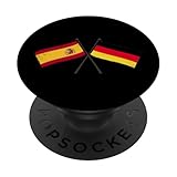 España Alemania Banderas Cruzadas Español Alemán Am PopSockets PopGrip Adhesivo