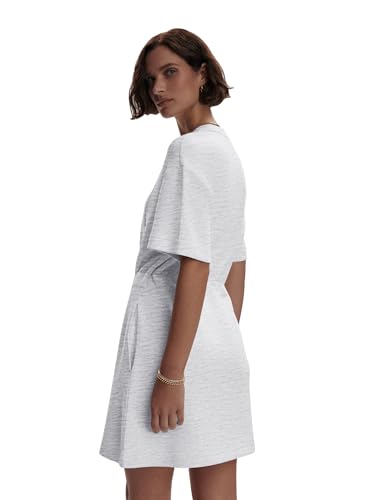 Image of COCOMARTS Dresses for Women Summer Short Sleeve Crew Neck Sweatshirt Dress Drawstring Waist Tunic Tops Mini Vacation Sundress