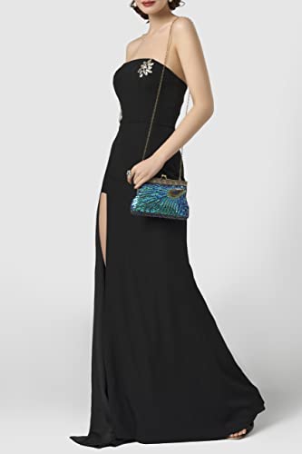 Image of BABEYOND 1920s Flapper Peacock Clutch Vintage Gatsby Sequined Evening Handbag Beaded Bag