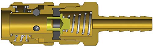 Dixon 1AS1-B Brass Hose Barb A-Series Quick-Connect Coupler, 1/8" Body x 1/8", .13"