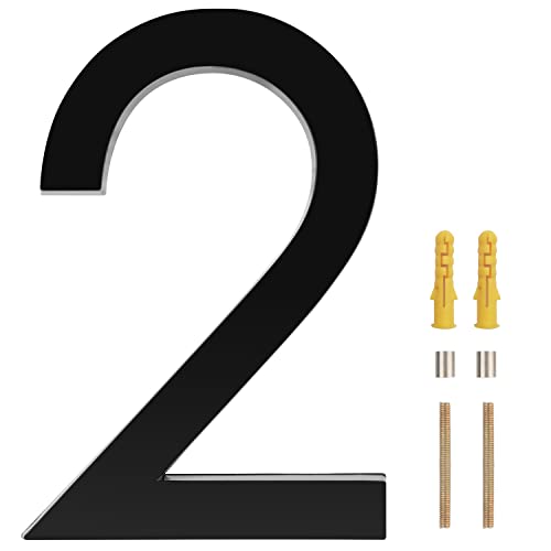 Becizy 4 Inch Floating House Number, Black Modern House Numbers, House Address Numbers For Outside Garden Yard Home Door Mailbox Address Numbers With Screw Kit, 911 Visibility Signage, Plastics (2) #TOP12