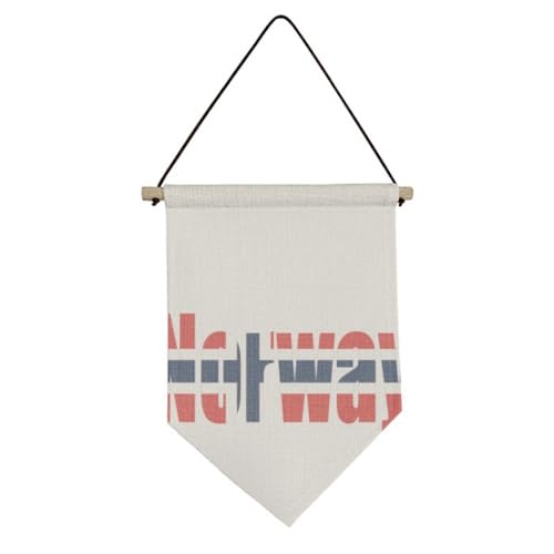 Drapeau de la Norvège en toile robuste de style Art Déco facile à suspendre