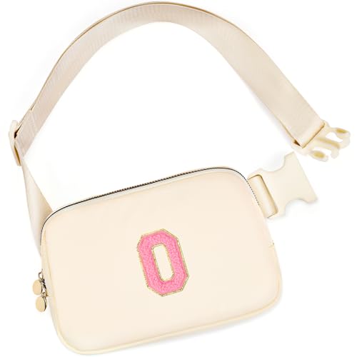 Image of Initial Fanny Pack for Girls, Birthday Gifts for 4 5 6 7 8 9 10 11 12 13 Teen Girl - Cute Personalized Trend Stuff - Cream O