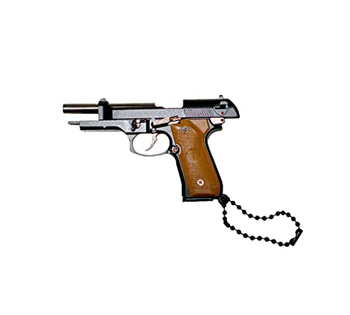 Mini Gun Keychain Metal, Mini Beretta M9 Pistol, Mini Beretta M9 Gun, Tactical Pistol, Mini Key Chain Gun, Mini Army Gun, ( Black/Brown )