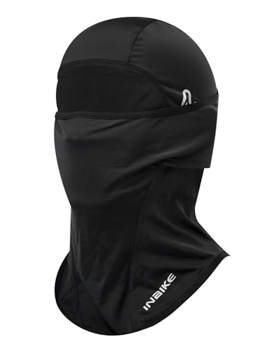 INBIKE Kominiarka męska letnia podkładka na kask jazda na rowerze lodowy jedwab ochrona UV oddychająca wiatroszczelna kominiarka do wędkarstwa motocyklowego dla mężczyzn kobiet, czarne, rozmiar