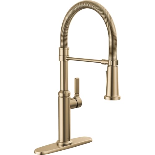 Delta Faucet Rhett Pro Commercial Style Kitchen Faucet with Pull Down Sprayer, Gold Commercial Kitchen Faucet, Spring Kitchen Faucet, Delta Kitchen Sink Faucet, Champagne Bronze 18829-CZ-DST - image 4