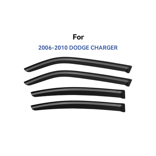 Image of Window Visors Rain Guards for 2006 2007 2008 2009 2010 Dodge Charger, Out-Channel Window Vent Wind Deflectors Visors Shades for 06-10 Charger