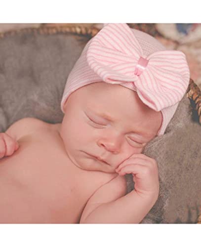 Zando Cotton Infant Newborn Beanie Hat Newborn Hospital Baby Hat For Boys Girls Beanie Hat 4 Pack White&Blue&Pink&Pinkbluewhite #TOP6