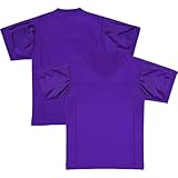 Youth Blank Football Jersey,Kids Mesh Plain Football Shirt 90s Hip Hop Retro Dry-Fit Soccer Sport Tee for Party,Purple,Medium