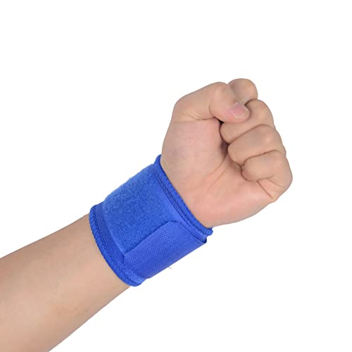 Polsiera Elastica Supporto per Polso, Polso Fascia Traspirante con Cintura Elastica Allungata e Doppie Chiusura a Strappo, Ideale per Sport, Palestra, Lavoro, sx e dx, 2 pezzi (blu)