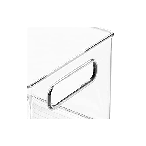 Mdesign Deep Plastic Storage Organizer Container Bin, Game And Comic Organization For Cabinet, Cupboard, Playroom, Shelves, Or Closet - Holds Video Games, Tablets, Dvds, Ligne Collection, Clear #TOP2