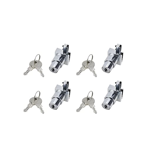 Rannb Vitrinenschloss, gleichschließend, Vitrinen-Schloss für Schiebetüren, 4 Stück Cover