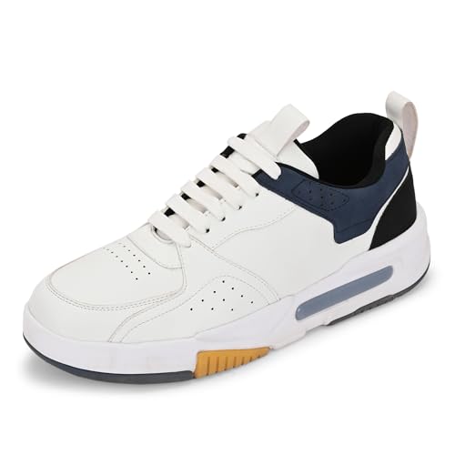 Image of Cruiser Men's Casual Sneakers | Color Block Lace Up Shoes | Minimalist Design, Flat Laces Padded Collar Sneaker & Multi Panel Platform Sole | Lightweight Casuals for Work & Outings (2672)