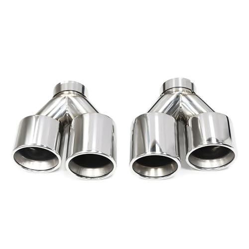 Car Stainless Steel Exhaust For BMW For F10 F11 535d 535i 640i 640d Up To G30 G31 Car Exhaust System Nozzle Tailpipe Quad Tip(Silver)