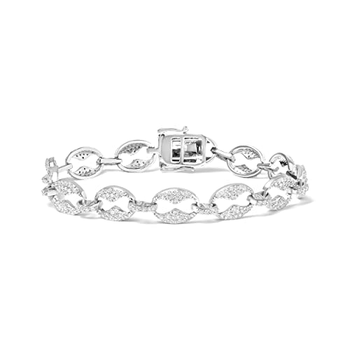 Haus of Brilliance 14K White Gold 1 1/2 Cttw Round Diamond Set Link Bracelet (I-J Color, I1-I2 Clarity) - 7"