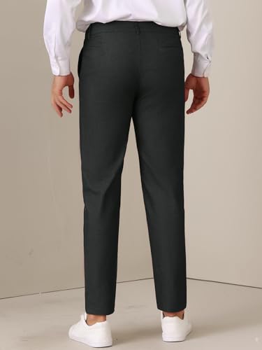 Lars Amadeus Dress Pants for Men's Pleated Front Tapered Leg Business Chino Trousers3