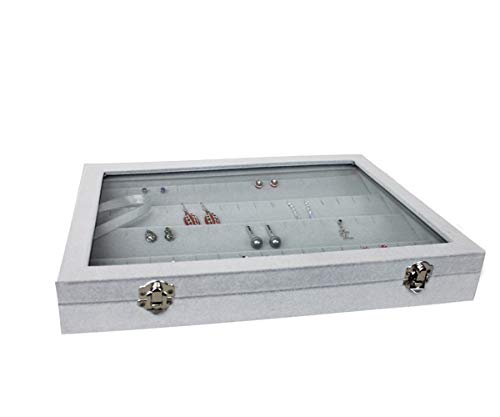 Schmuckkasten Schmucklade Schaukasten Schmuckdisplay mit Glasdeckel mit 10 Fächern