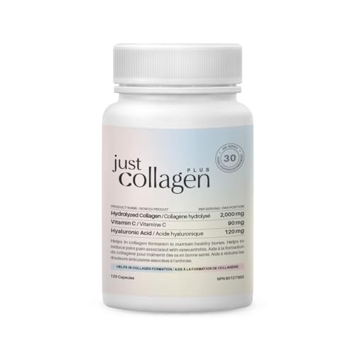 Just Collagen Hydrolyzed Collagen with Hyaluronic Acid and Vitamin C - 120 Capsules - Hydrolyzed Marine Collagen Peptide - Helps in Collagen Formation - Collagen Supplement