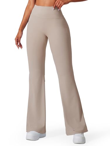 Pantalon de yoga évasé opaque anti-transpiration leggings de sport taille haute