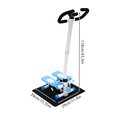 Exercise Stepping Machine Hydraulic Fitness Stepper with Handlebars and Resistance Bands Height Adjustable Stepper for Home, Apartment, Office, 330lbs Capacity - Image 3