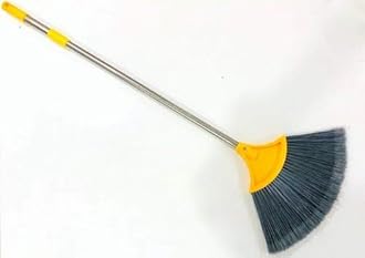 ARUZEN [5 ft, Pack of 1] panchi jara Broom with Long Stainless Steel Rod and Extendable Cobweb Cleaner Stick Handle Brush Use in Fan, Ceiling, and Roof Cleaning - Multicolor